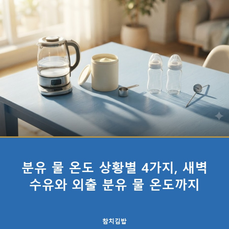 분유 물 온도 상황별 4가지, 새벽 수유와 외출 분유 물 온도까지