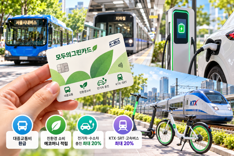 2026 모두의 그린카드 발급 혜택 총정리｜전기차 충전 20%·K패스 모두의카드 차이점(+체크카드....