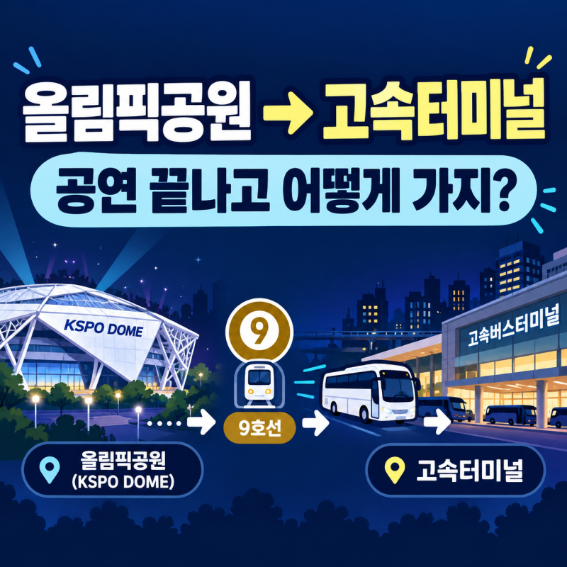 올림픽공원 공연 끝나고 고속터미널 가는법 지하철부터 택시까지