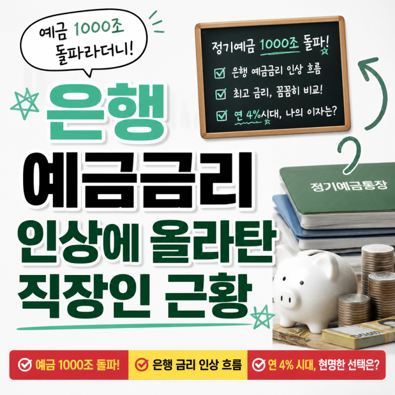 예금 1000조 돌파라더니 은행 예금금리 인상에 올라탄 직장인 근황