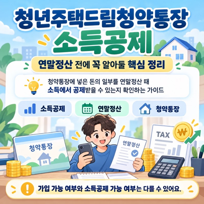 청년주택드림청약통장 소득공제, 연말정산 전 확인할 조건