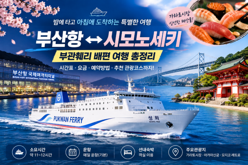부산항에서 일본 시모노세키 배편 여행｜부관훼리 시간표·요금·예약방법·추천 관광코스 ....