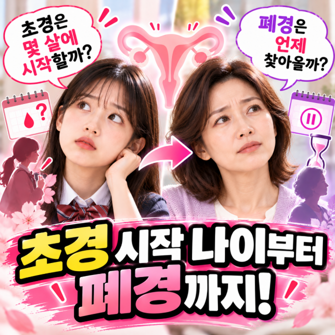 초경 시작 나이부터 폐경까지! 첫 생리 증상·생리주기·생리불순·생리통 총정리