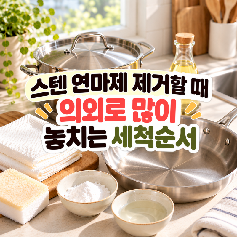 스텐 연마제 제거할 때 의외로 많이 놓치는 순서