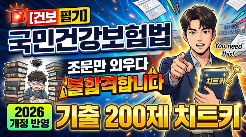 [건보 필기] 국민건강보험법 조문만 외우다 불합격합니다: 2026 개정 반영 기출 200제 치트키