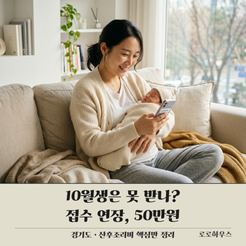 경기도 산후조리비 부활, 10월생도 50만원 받을 수 있나요?
