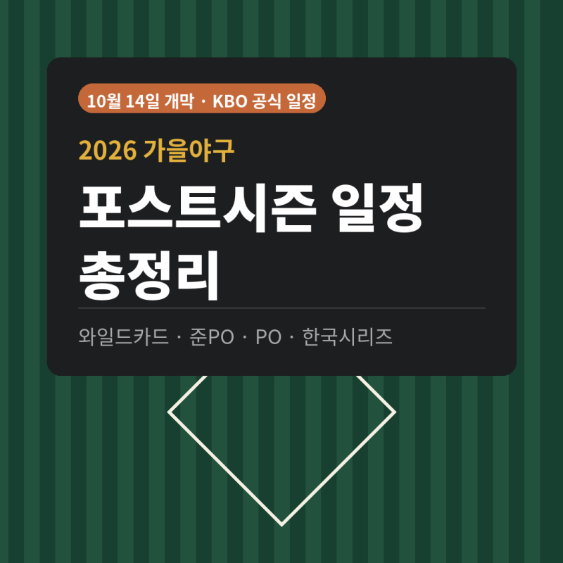 2026 프로야구 포스트시즌 대진·일정·규정 정리 (예매 시기까지)