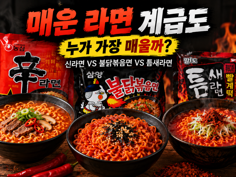 매운 라면 계급도 신라면·불닭볶음면·틈새라면 스코빌지수 비교, 가장 매운 라면은?