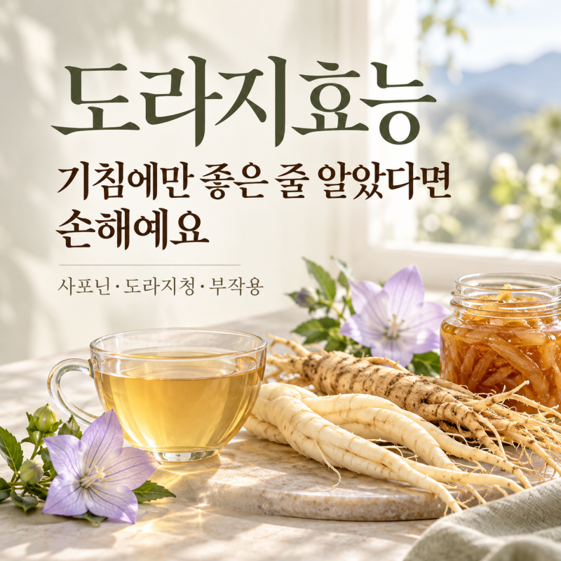 도라지효능 기침가래에 정말 좋을까? 도라지배즙 차 먹는법과 부작용