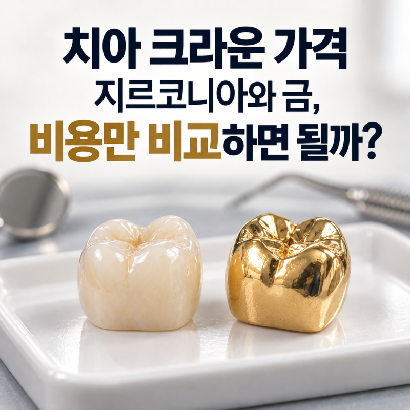 치아 크라운 가격｜지르코니아와 금, 비용만 비교하면 될까?