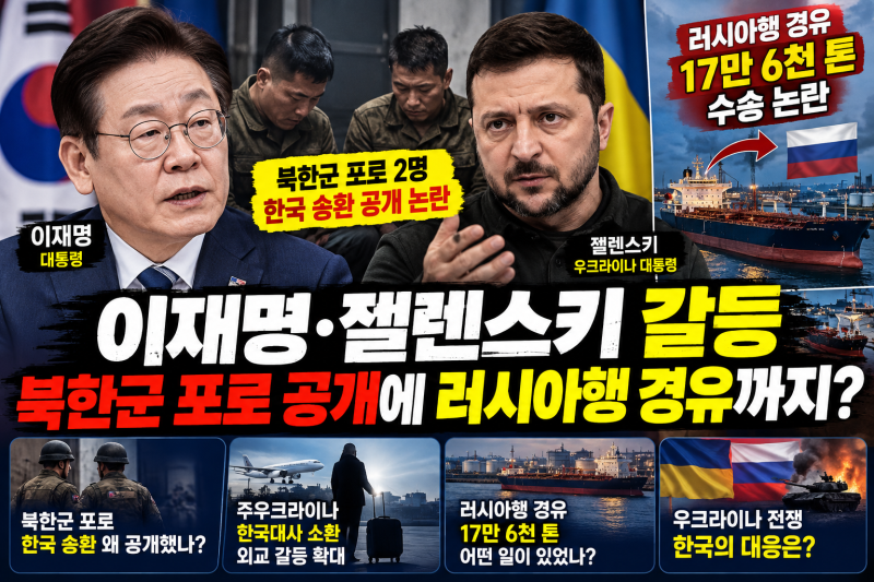 젤렌스키 북한군 포로 공개 논란, 이재명 정부와 갈등에 러시아행 경유 17만 톤까지
