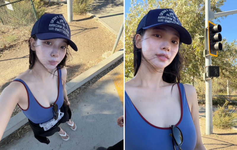 "눈 둘 곳 모르겠네" 카리나, 말리부 서핑공개...청순한 얼굴과 시크한 서퍼복