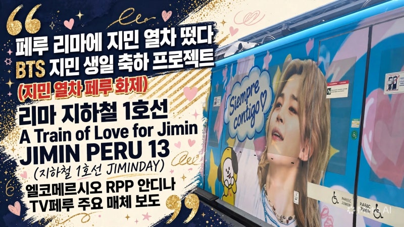 페루 리마에 '지민 열차' 떴다! 방탄소년단 지민 생일 축하 프로젝트 페루 전역 화제