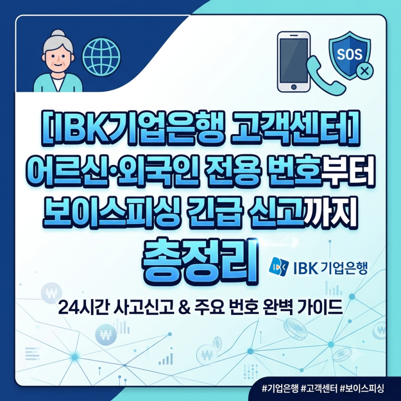 [IBK기업은행 고객센터] 어르신·외국인 전용 번호부터 보이스피싱 긴급 신고까지 총정리