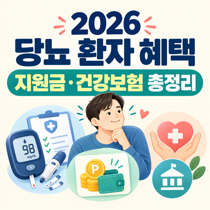 2026년 당뇨 환자 혜택 총정리｜건강보험 지원부터 장애 등록, 최대 8만 포인트까지