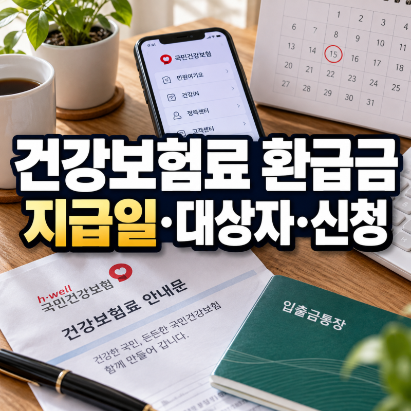 건강보험료 환급금 조회했는데 언제 들어올까?｜지급일·대상자·신청 방법까지썸네일 문구