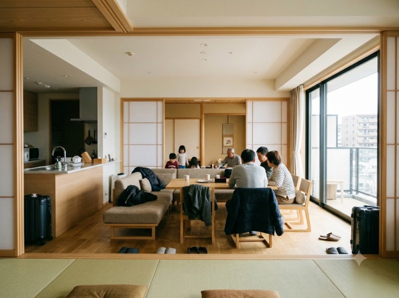 후쿠오카 대가족 숙소, 6인 이상이 함께 묵는 방법