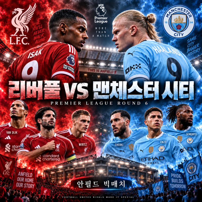 리버풀 vs 맨체스터 시티 EPL 경기분석 홀란드의 득점력·체르키의 창의성 vs 이삭·비르츠의 ....