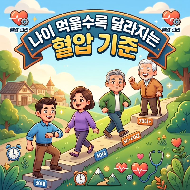 연령별 총정리! 30대부터 70대까지 달라지는 혈압 정상수치 범위 표