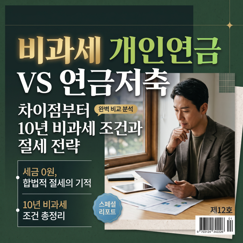 비과세 개인연금, 연금저축 차이점부터 10년 비과세 조건과 절세 전략