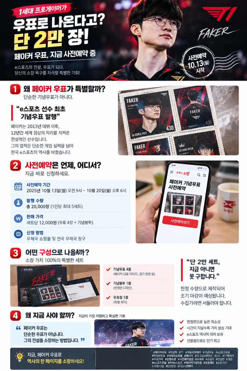 우표 14만 장, 주인공은 프로게이머 1명?페이커 우표는 ‘줄 서서’ 사면 늦습니다