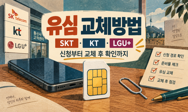 유심 교체방법, SKT·KT·LGU+ 신청 경로와 교체 후 확인 순서
