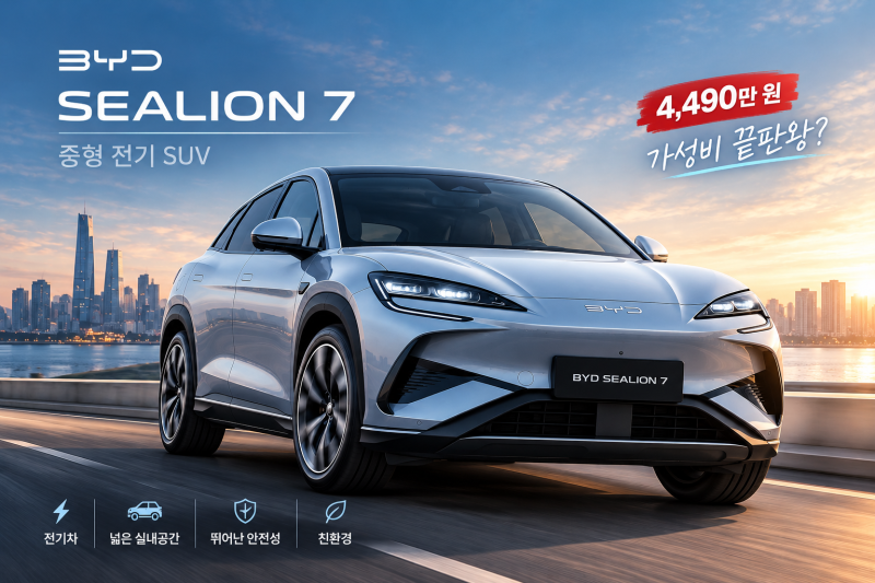 4,490만 원 전기 SUV 등장…BYD 씨라이언 7 가격·주행거리 총정리