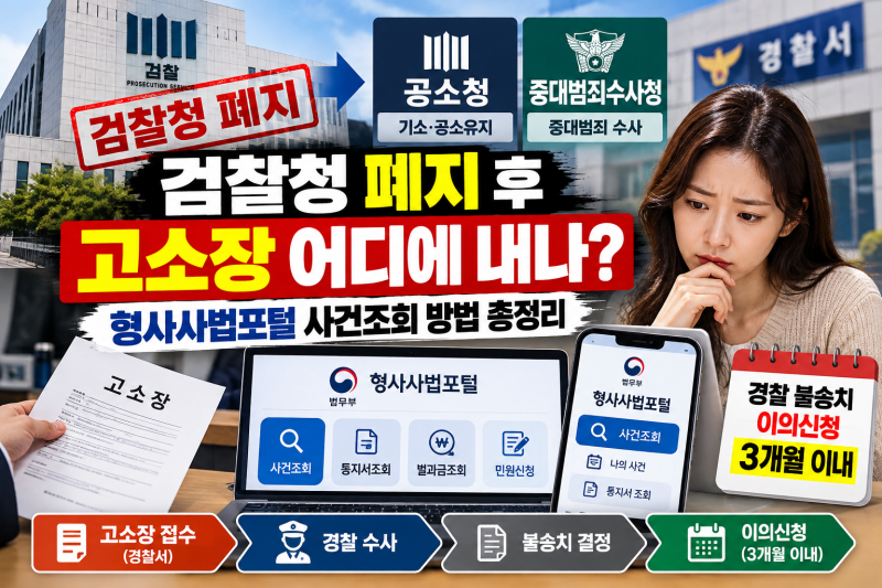 형사사법포털 사건조회 방법, 검찰청 폐지 후 경찰 고소사건 확인은?