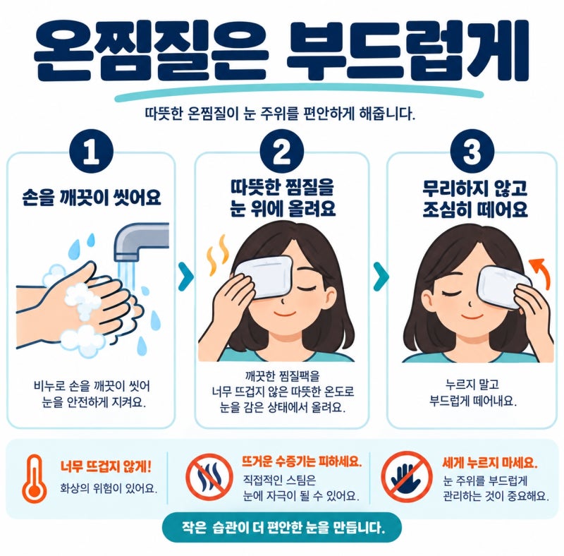 눈꺼풀염 온찜질과 세척을 해도 반복될 때