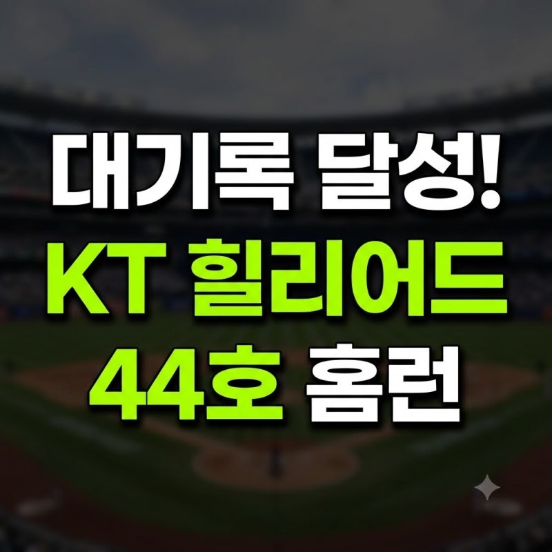 KT 힐리어드 연타석 홈런, 44호로 김도영과 홈런 공동 1위