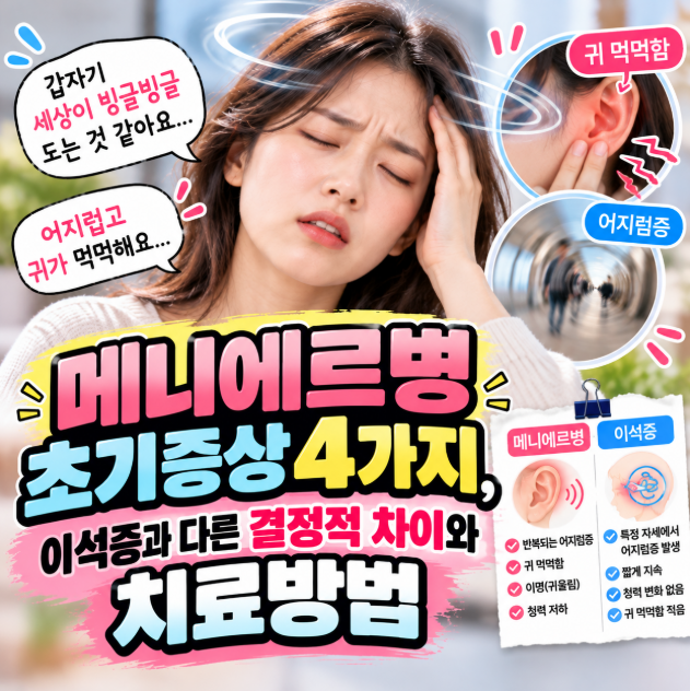 메니에르병 초기증상 4가지, 이석증과 다른 결정적 차이와 치료방법