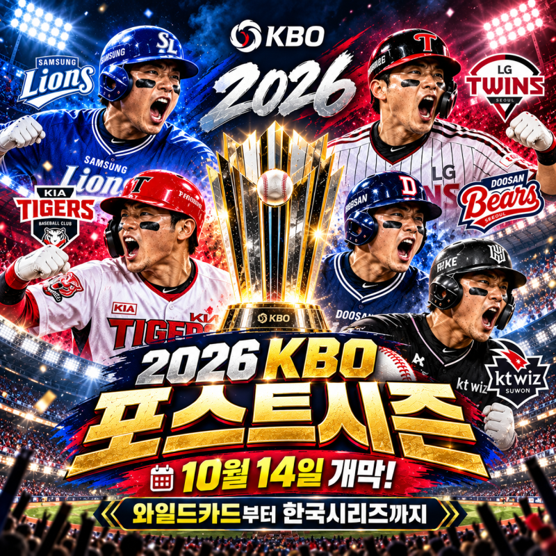 2026 KBO 포스트시즌 일정｜10월 14일 개막·와일드카드·한국시리즈 총정리