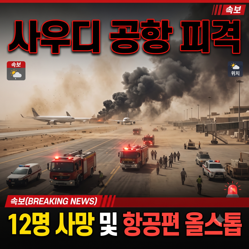 사우디 리야드 공항 피격 12명 사망: 후티 반군 공격 및 결항 사태 및 트럼프 개입 시사 , 에너....