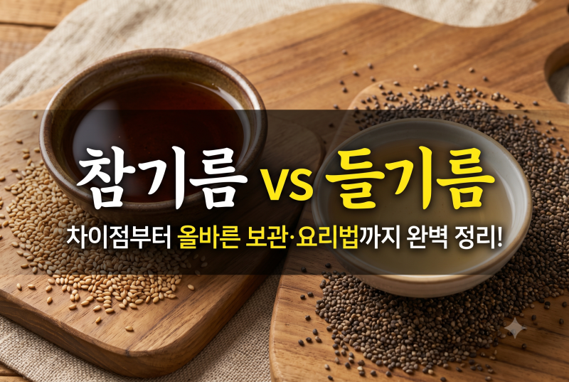 참기름 들기름 차이점 | 발연점부터 보관법, 요리별 활용법 총정리