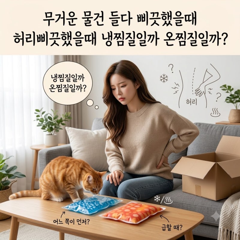 무거운 물건 들다 삐끗했을때 허리삐끗했을때 냉찜질일까 온찜질일까?