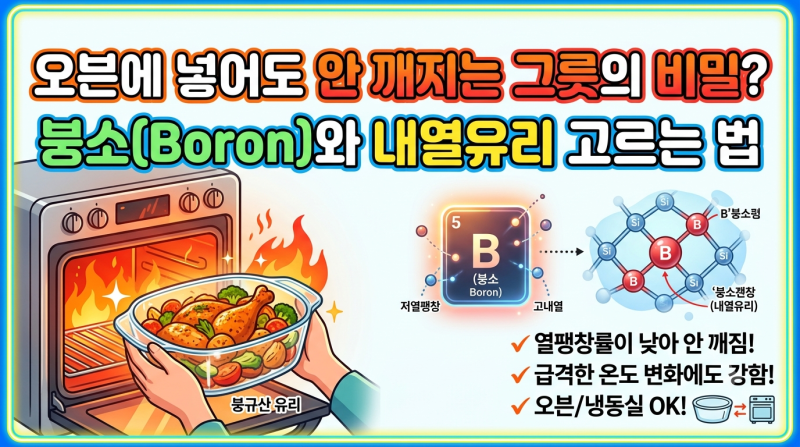"오븐에 넣어도 안 깨지는 그릇의 비밀? 붕소(Boron)와 내열유리 고르는 법"