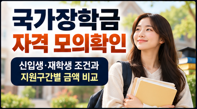 국가장학금 자격 모의확인｜신입생 재학생 조건과 지원구간별 금액 비교