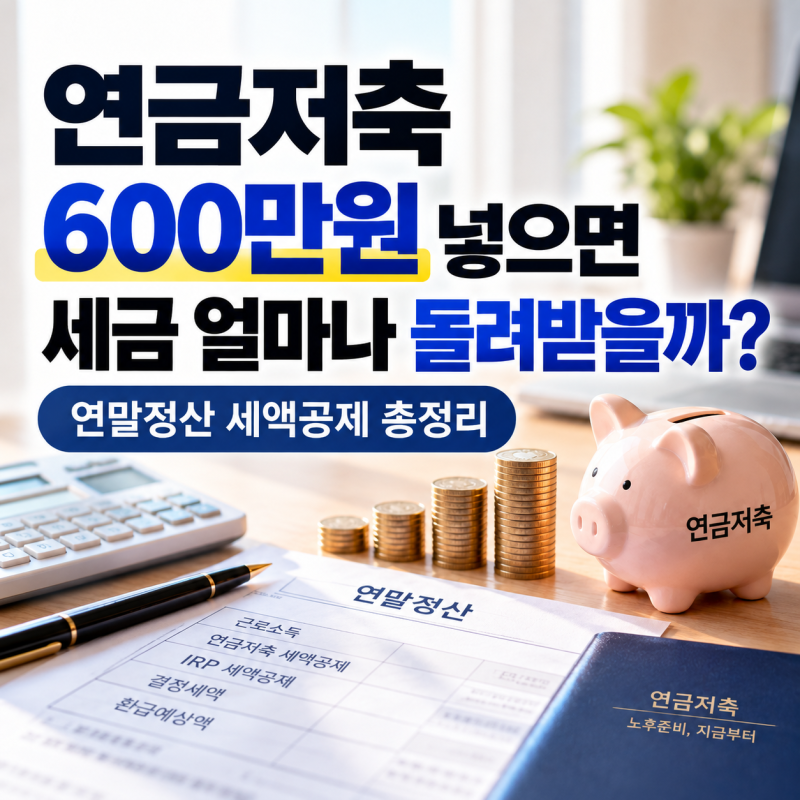 “연금저축 600만원 넣으면 세금 얼마나 돌려받을까?” 연말정산 세액공제 총정리