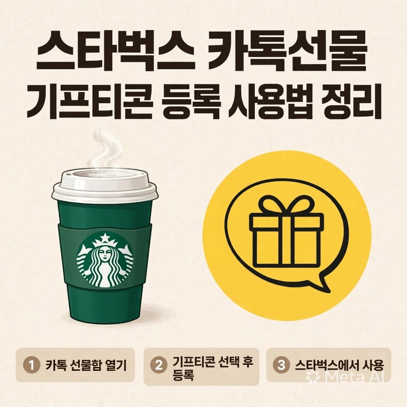 스타벅스 카톡선물 기프티콘 등록 사용법 정리