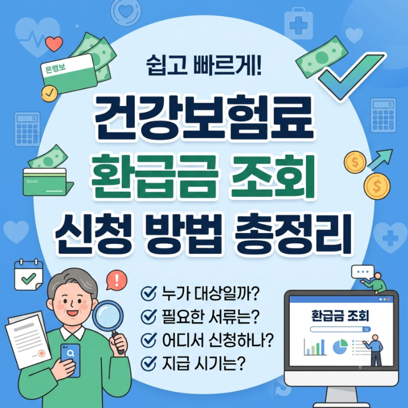 건강보험료 환급금 조회 신청 방법 총정리! 모바일 1분 신청부터 계좌 입금까지