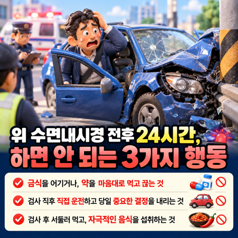 위 수면내시경 전후 24시간, 하면 안 되는 3가지 행동