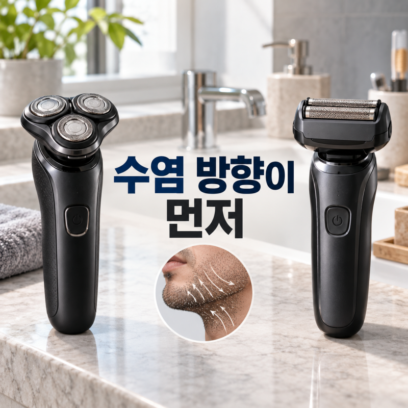 전기면도기 회전식 왕복식 비교, 수염 방향과 피부에 따라 달라집니다