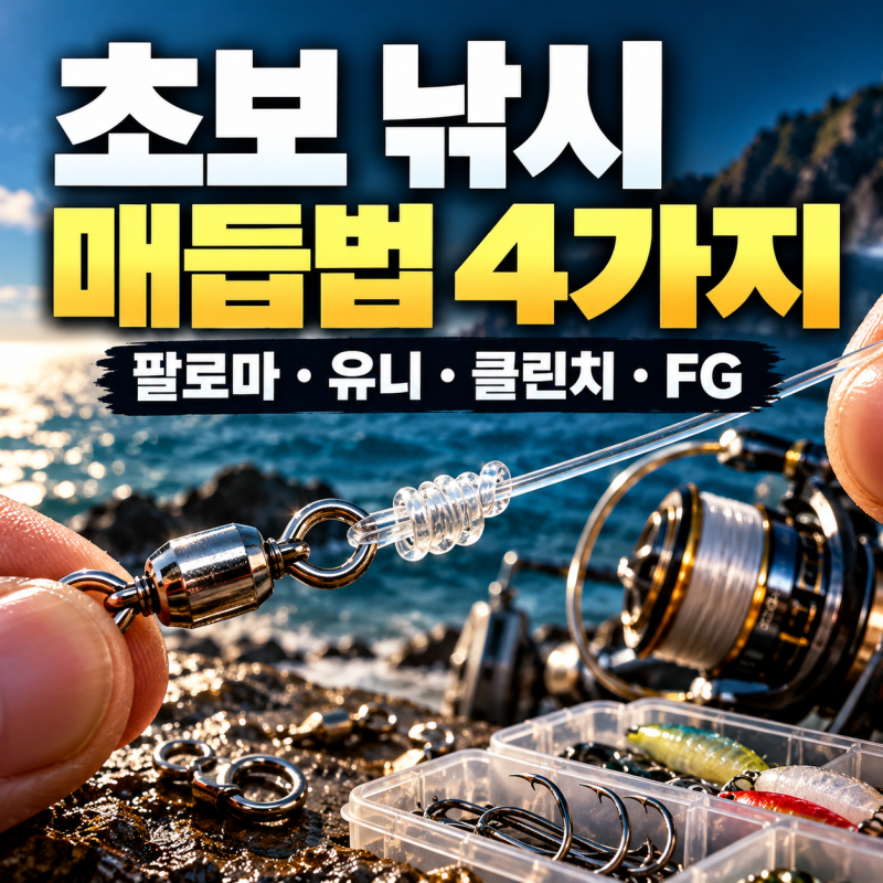 초보 낚시 매듭법 4가지｜팔로마·유니·클린치·FG 노트, 유튜브 보며 쉽게 배우기