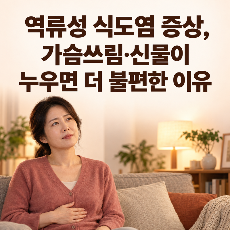 역류성 식도염 증상, 가슴쓰림·신물이 누우면 더 불편한 이유