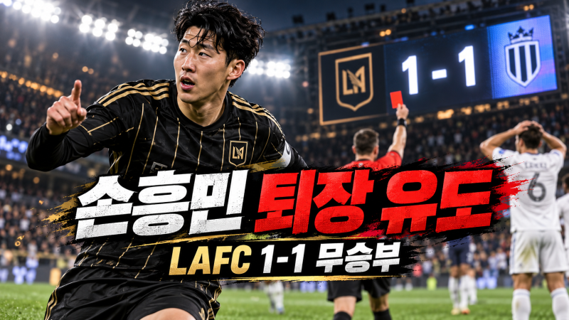 손흥민 풀타임·퇴장 유도에도 LAFC 1-1 무승부｜10명 밴쿠버 못 넘었다
