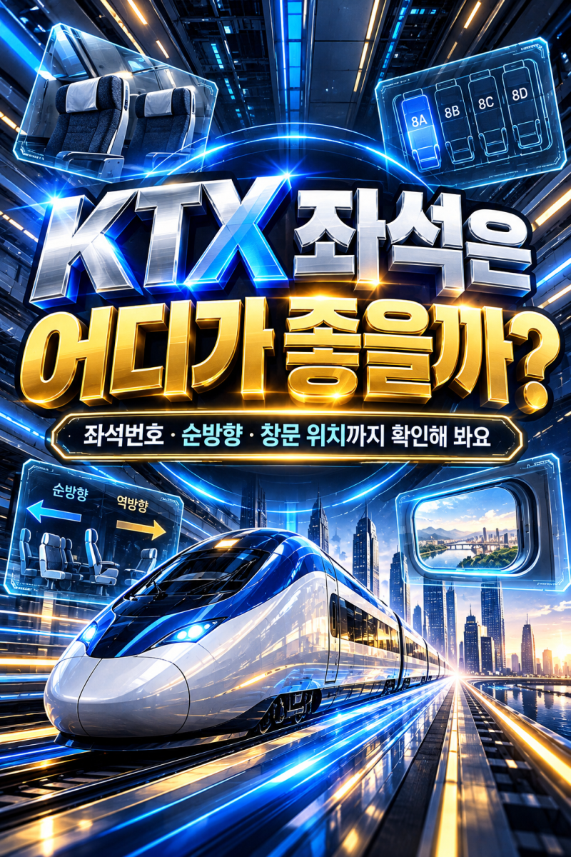 KTX 좌석은 어디가 좋을까? 순방향·좌석번호·창문 위치까지 확인해 봐요