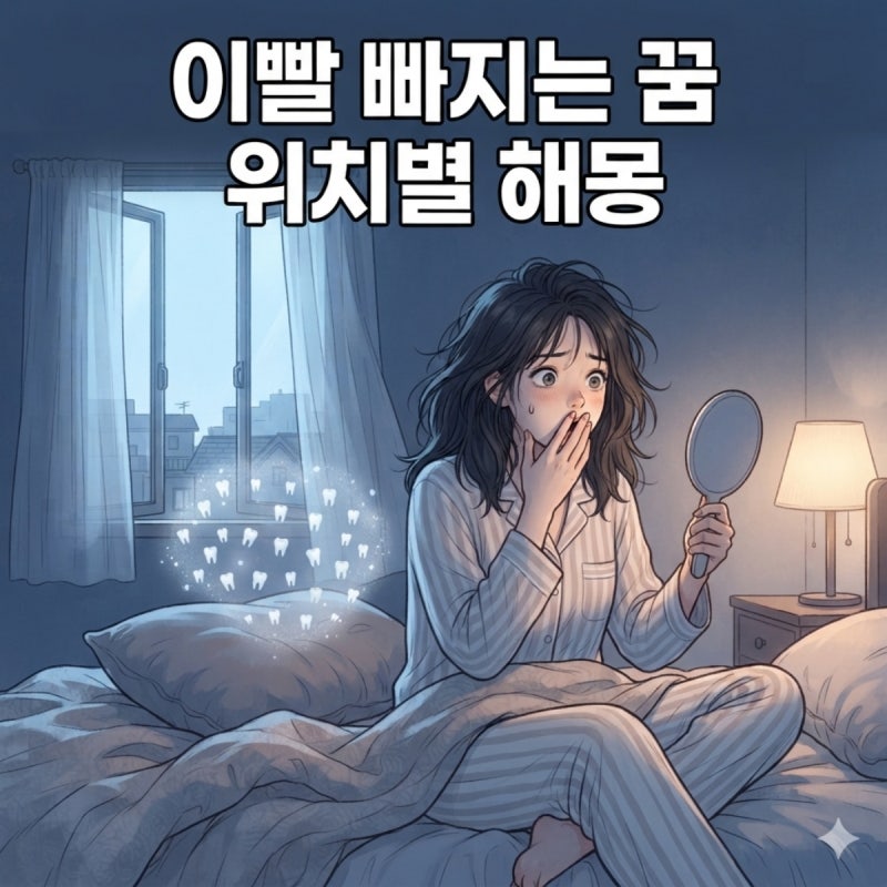 이빨 빠지는 꿈 해몽, 앞니 어금니 송곳니 위치별 가족운과 건강 경고 신호