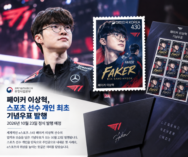 페이커 기념우표 10월 23일 발행, 첫 선물은 할머니에게