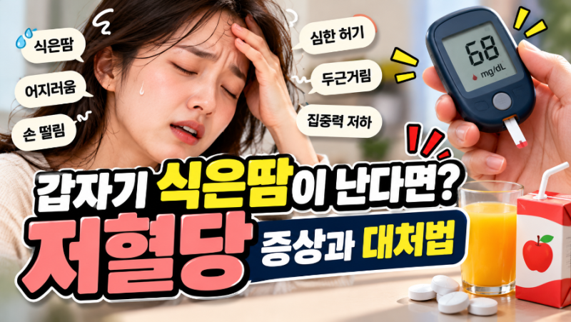갑자기 식은땀이 나고 어지럽다면? 저혈당 증상과 대처법 총정리