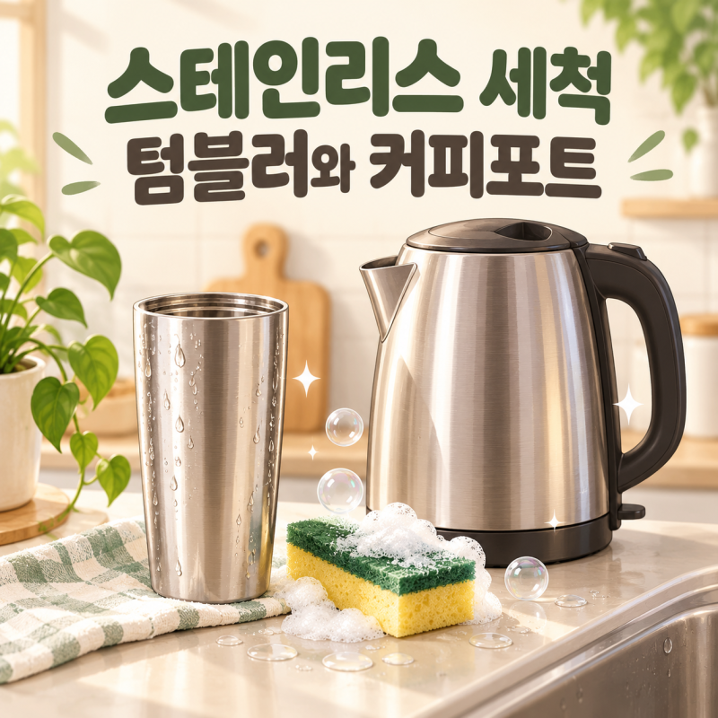 스테인리스 세척법, 텀블러 커피 얼룩과 커피포트 물때 관리